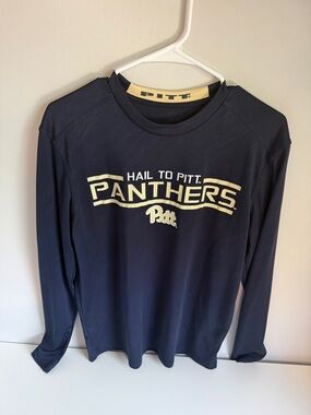 Pitt Panthers Navy Long Sleeve Tee with Gold Logo